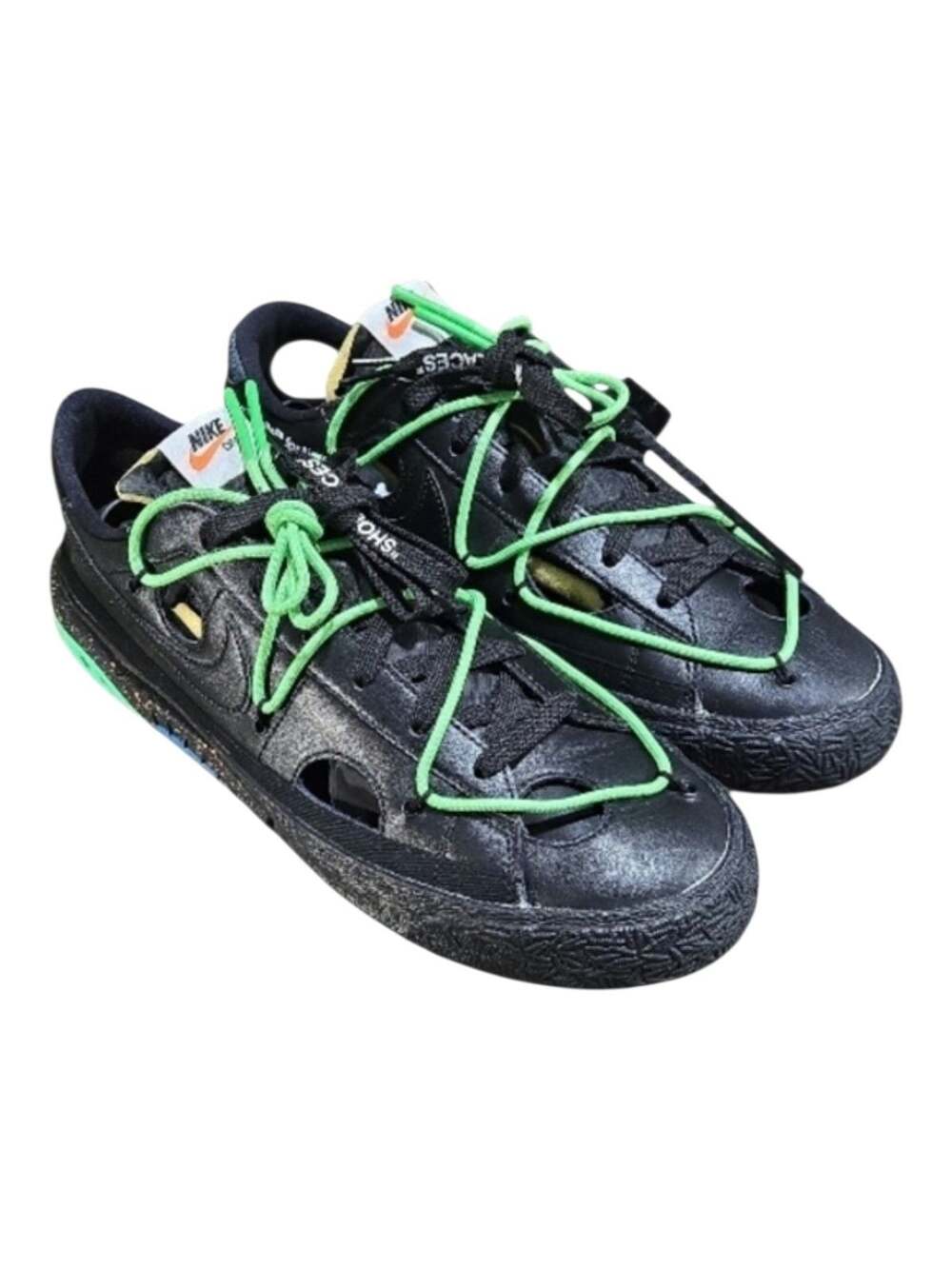 Nike Blazer Low x Off-White 'Black/Electro Green' DH7863-001 Size 13